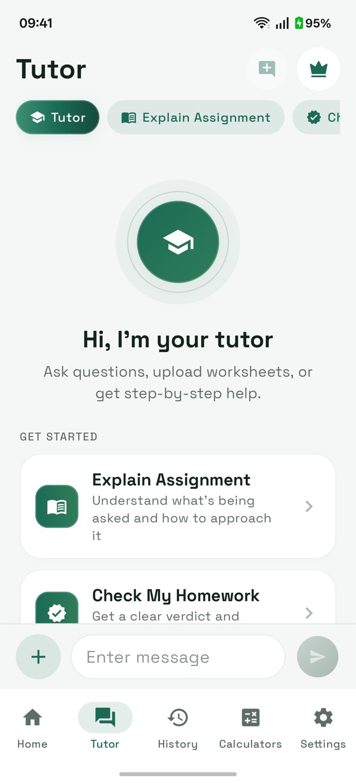Organic chemistry AI tutor with Tutor, Explain Assignment and Check My Homework modes